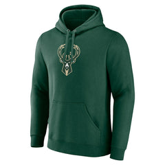 Milwaukee Bucks Primary Logo Pullover Hoodie - Hunter Green | Fanatics shop