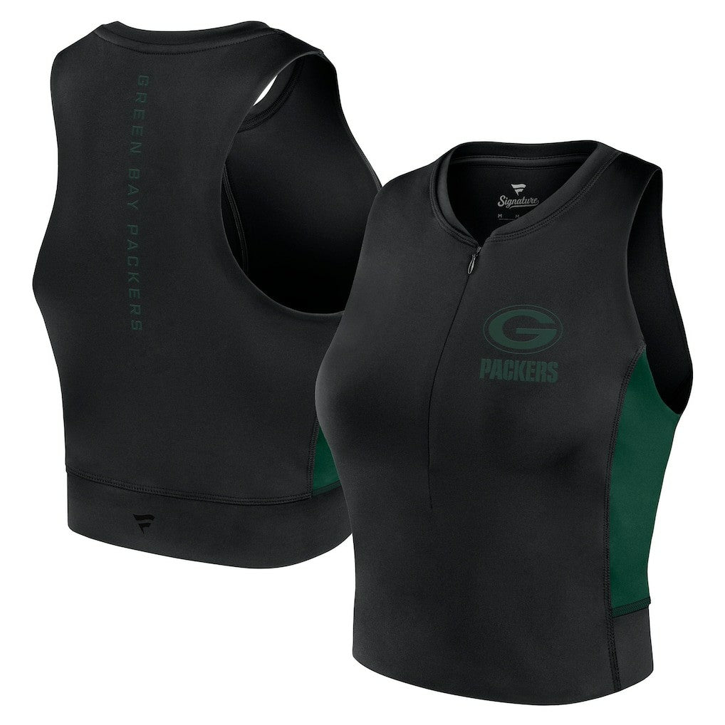 Green Bay Packers Women's Studio Fitted Gym Tank Top - Black for sale