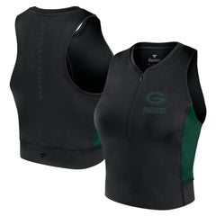 Green Bay Packers Women's Studio Fitted Gym Tank Top - Black for sale