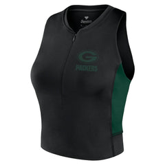 Green Bay Packers Women's Studio Fitted Gym Tank Top - Black for sale