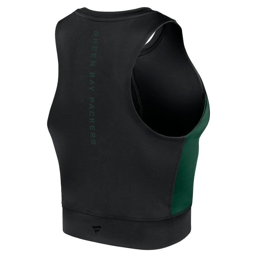 Green Bay Packers Women's Studio Fitted Gym Tank Top - Black for sale