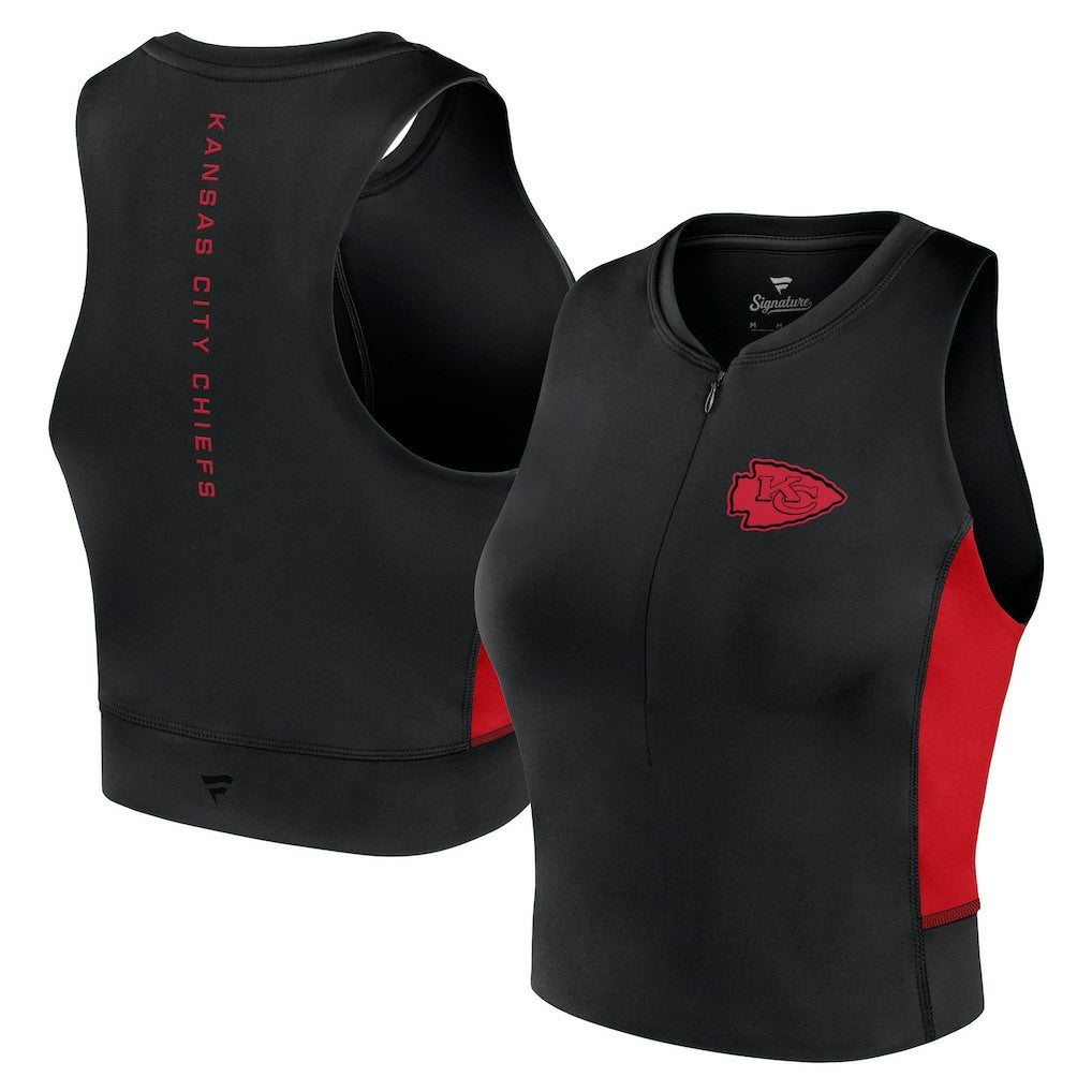 Kansas City Chiefs Women's Studio Fitted Gym Tank Top - Black on sale