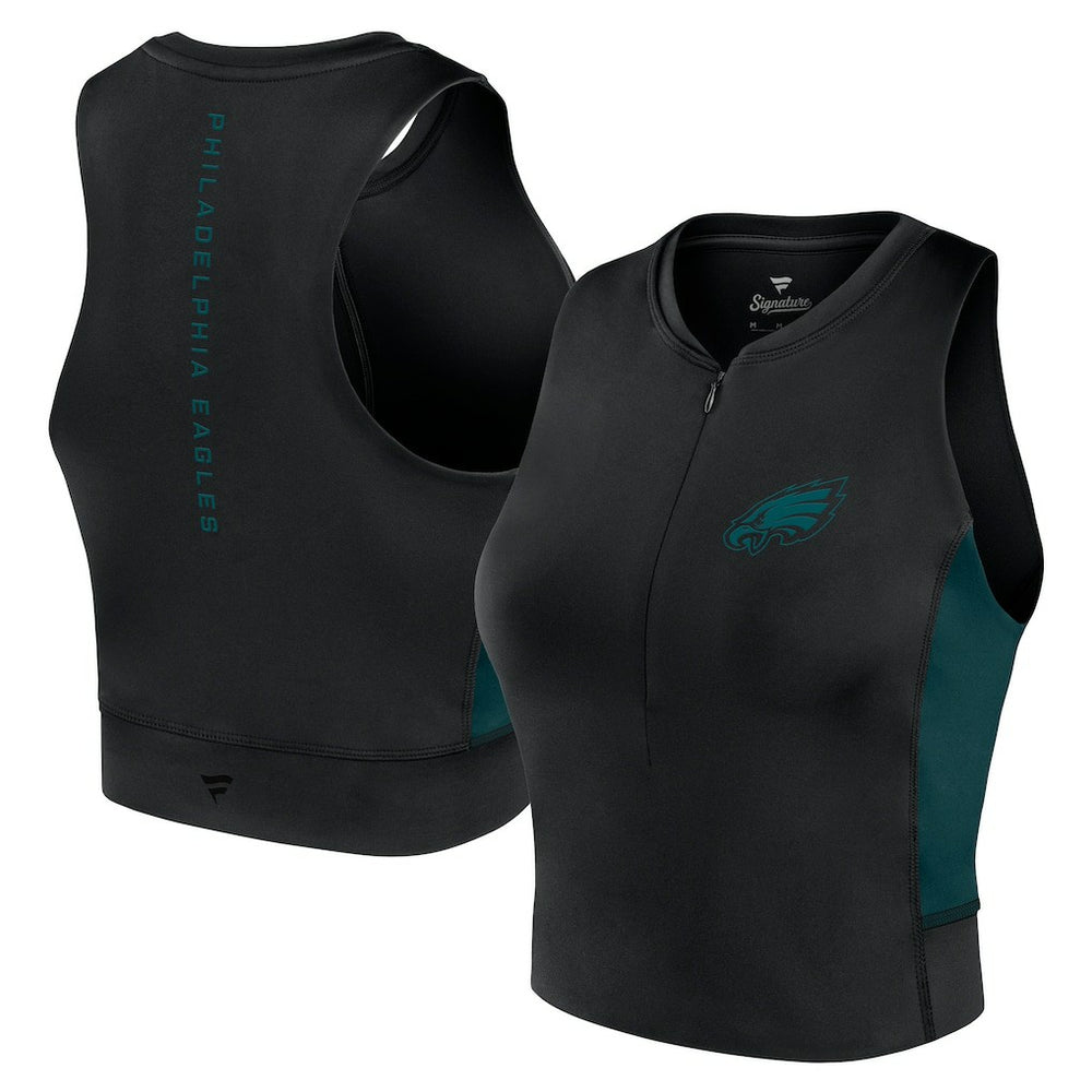 Philadelphia Eagles Women's Studio Fitted Gym Tank Top - Black discount