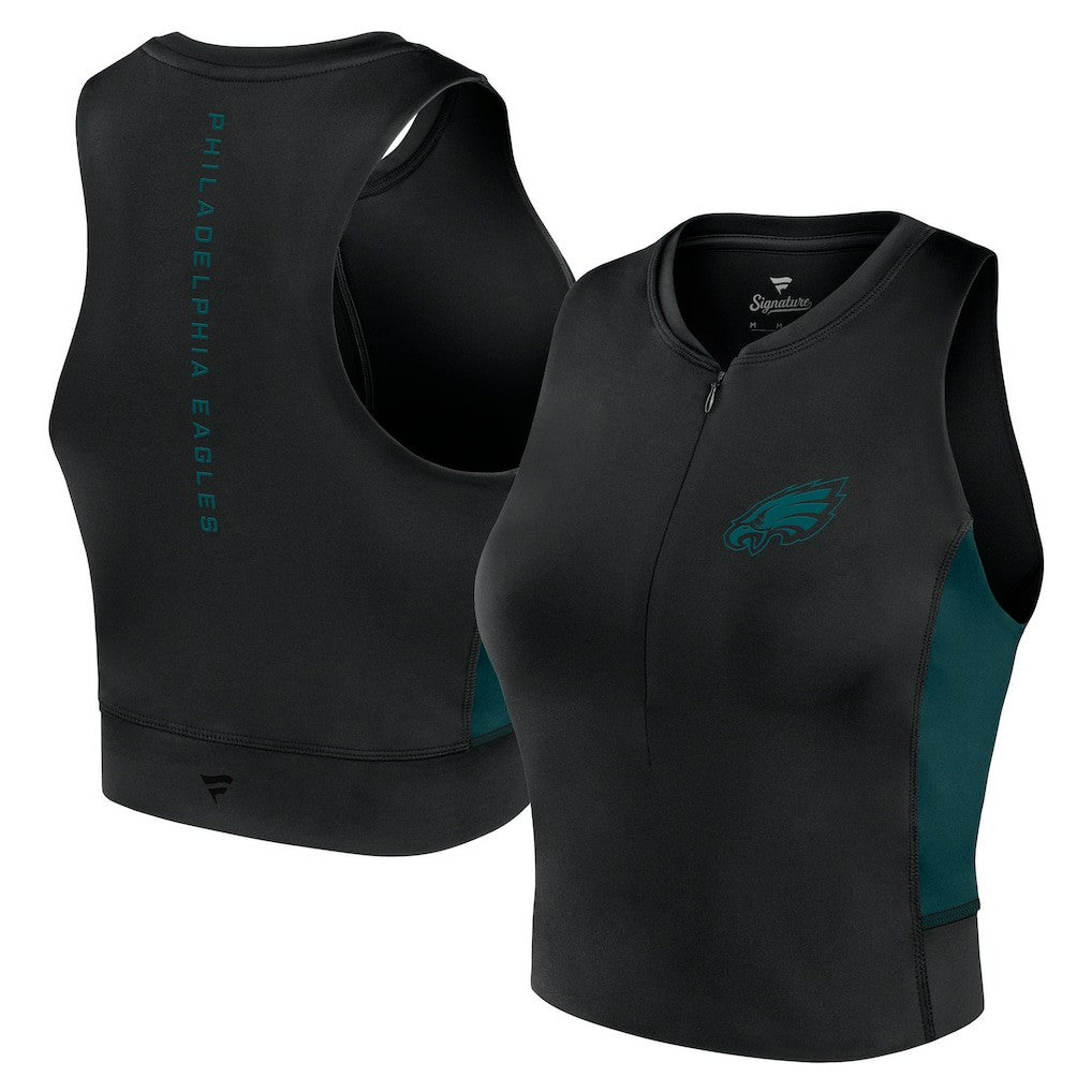 Philadelphia Eagles Women's Studio Fitted Gym Tank Top - Black discount