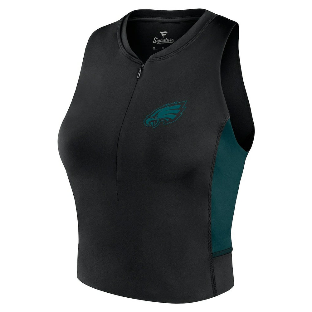 Philadelphia Eagles Women's Studio Fitted Gym Tank Top - Black discount