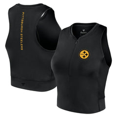 Pittsburgh Steelers Women's Studio Fitted Gym Tank Top - Black discount