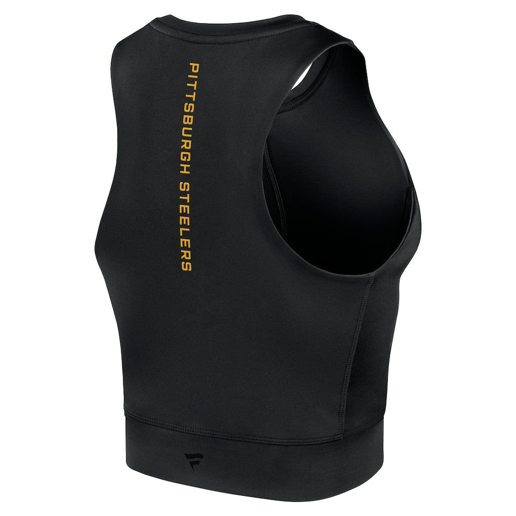 Pittsburgh Steelers Women's Studio Fitted Gym Tank Top - Black discount