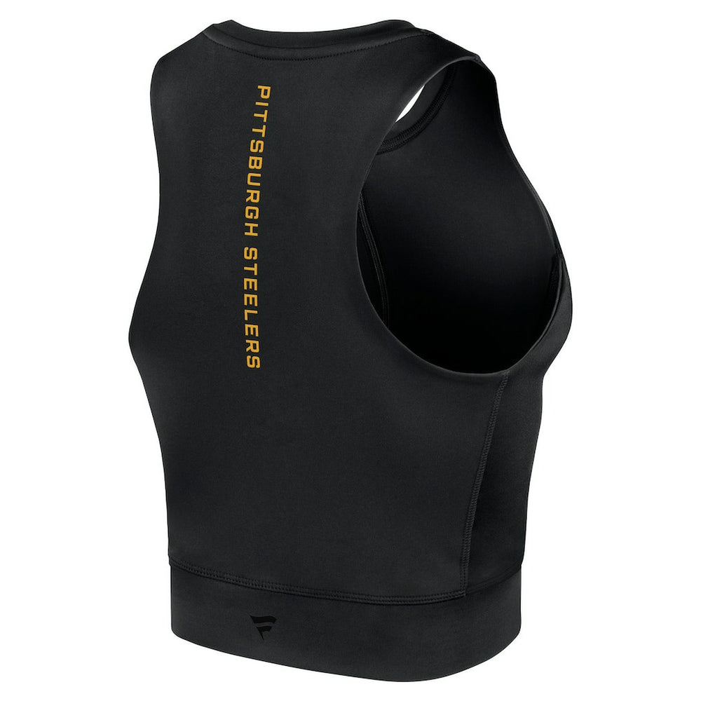 Pittsburgh Steelers Women's Studio Fitted Gym Tank Top - Black discount