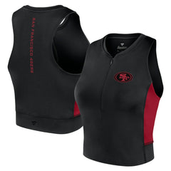 San Francisco 49ers Women's Studio Fitted Gym Tank Top - Black on sale