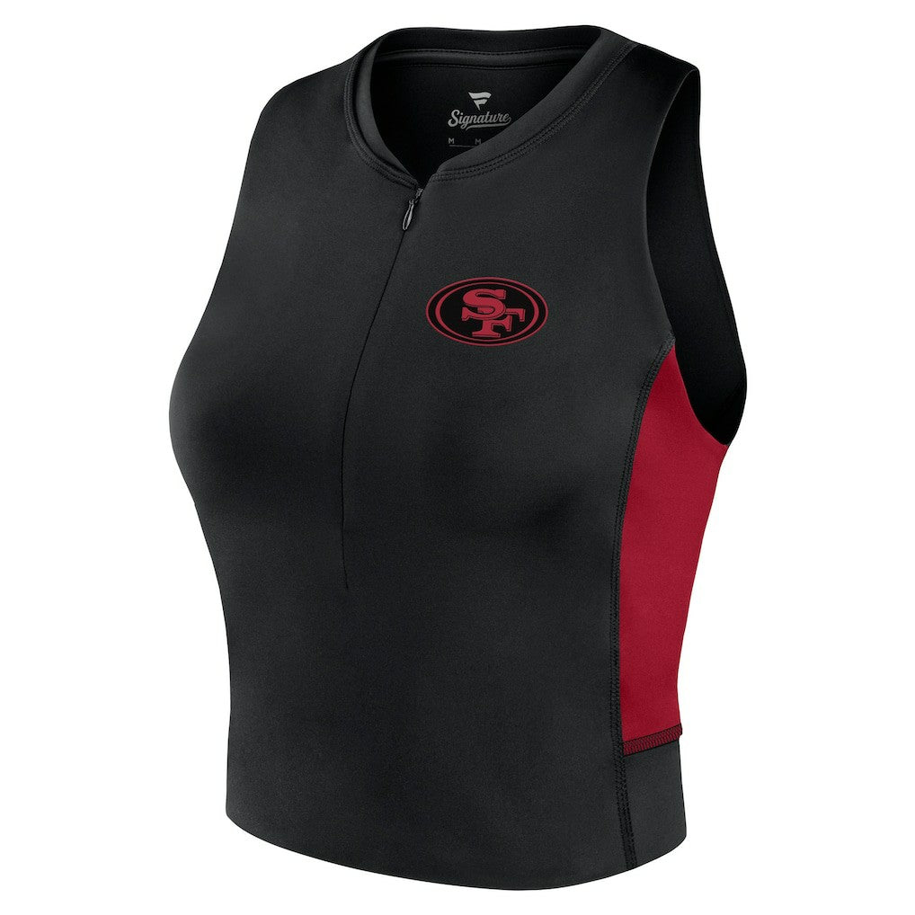 San Francisco 49ers Women's Studio Fitted Gym Tank Top - Black on sale