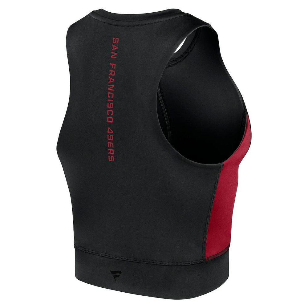 San Francisco 49ers Women's Studio Fitted Gym Tank Top - Black on sale