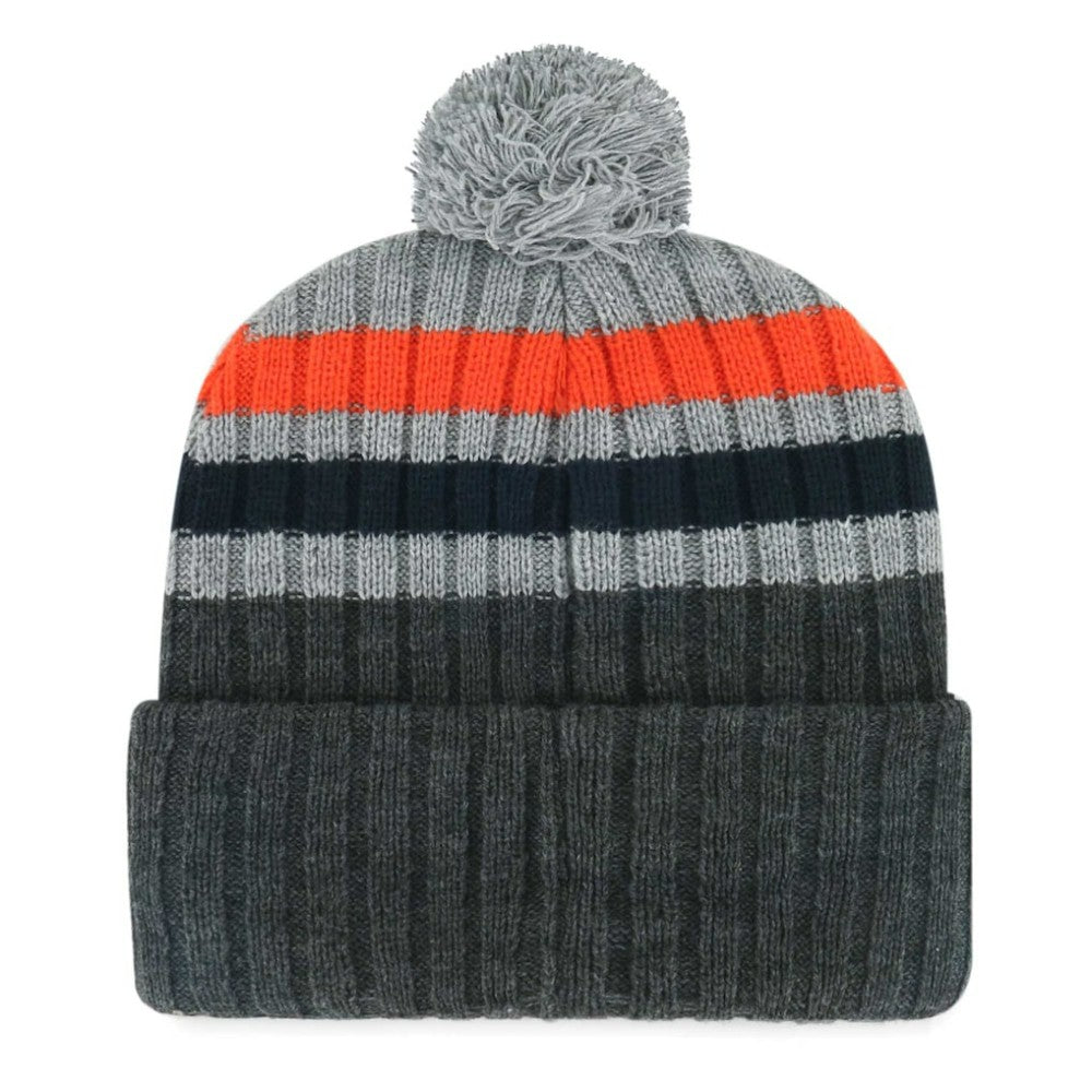 Detroit Tigers Stack Cuffed Knit Hat with Pom - Gray | 47 brand