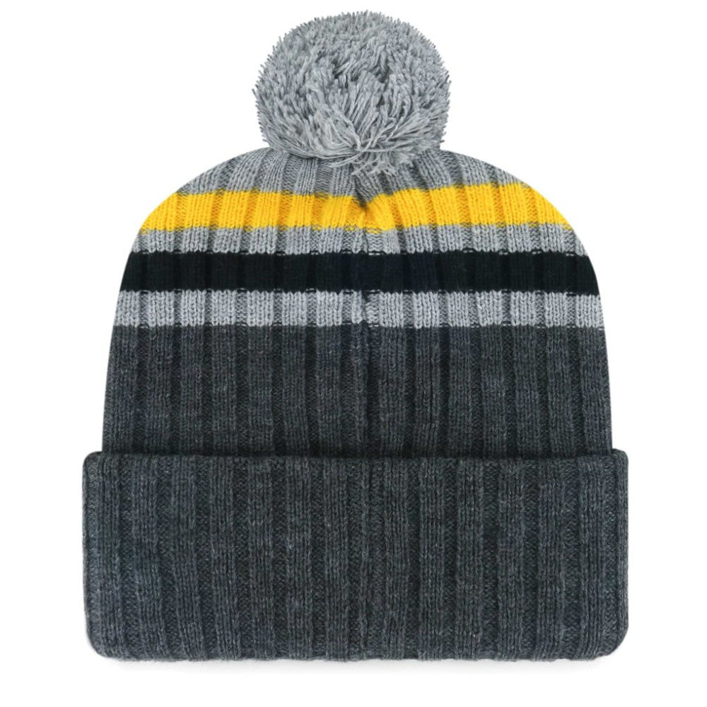 Pittsburgh Pirates Stack Cuffed Knit Hat with Pom - Gray | 47 brand