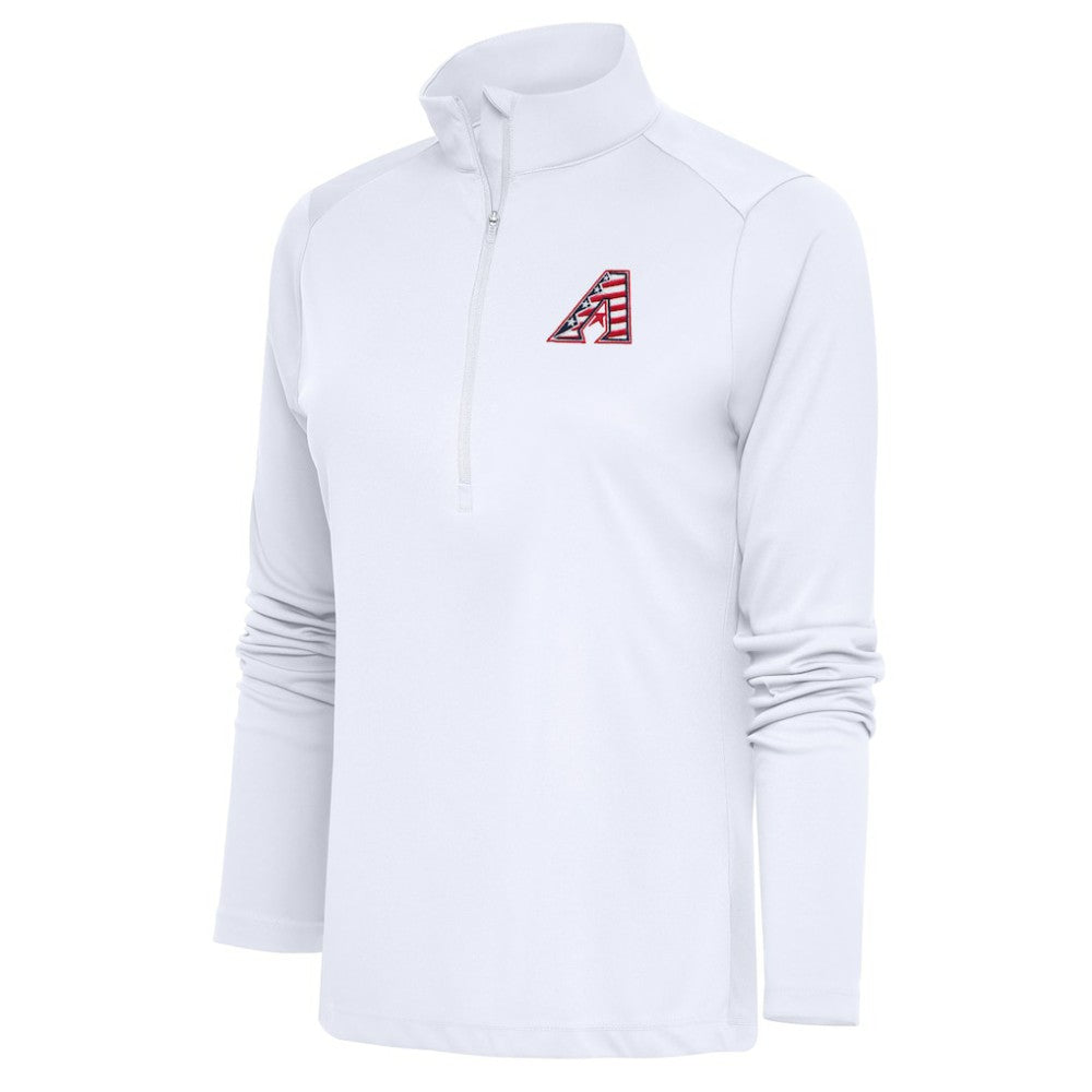 Arizona Diamondbacks Antigua Women's Patriotic Tribute Half-Zip Pullover Top - White