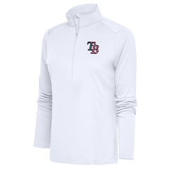 Tampa Bay Rays Antigua Women's Patriotic Tribute Half-Zip Pullover Top - White