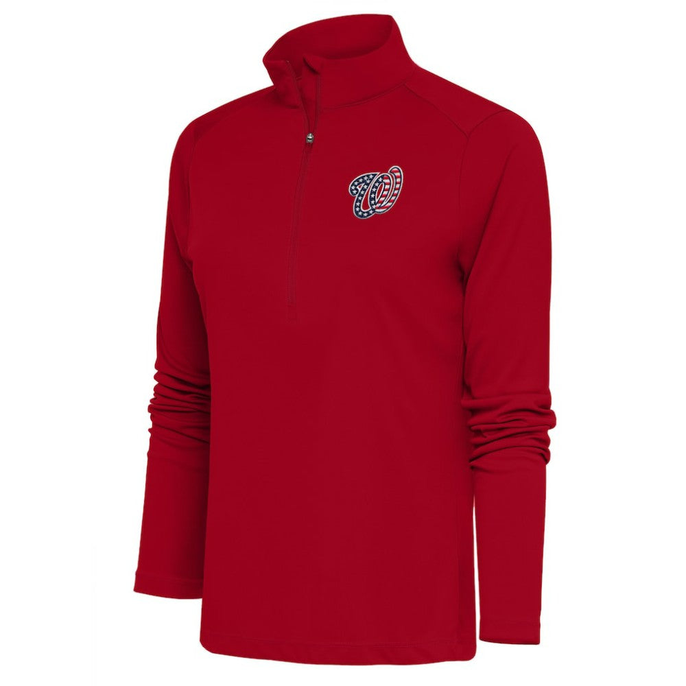 Washington Nationals Antigua Women's Patriotic Tribute Half-Zip Pullover Top - Red
