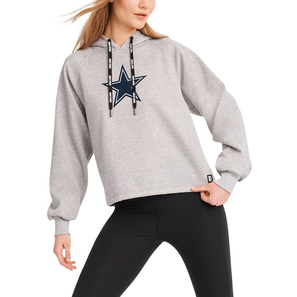 Dallas Cowboys DKNY Sport Women's Debbie Dolman Raglan Pullover Hoodie - Heather Gray discount