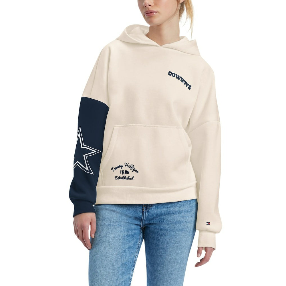Dallas Cowboys Tommy Hilfiger Women's Harriet Pullover Hoodie - Cream on sale