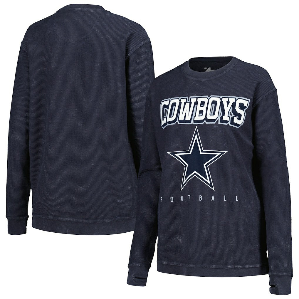Dallas Cowboys G-III 4Her by Carl Banks Women's Comfy Cord Pullover Sweatshirt - Navy for sale