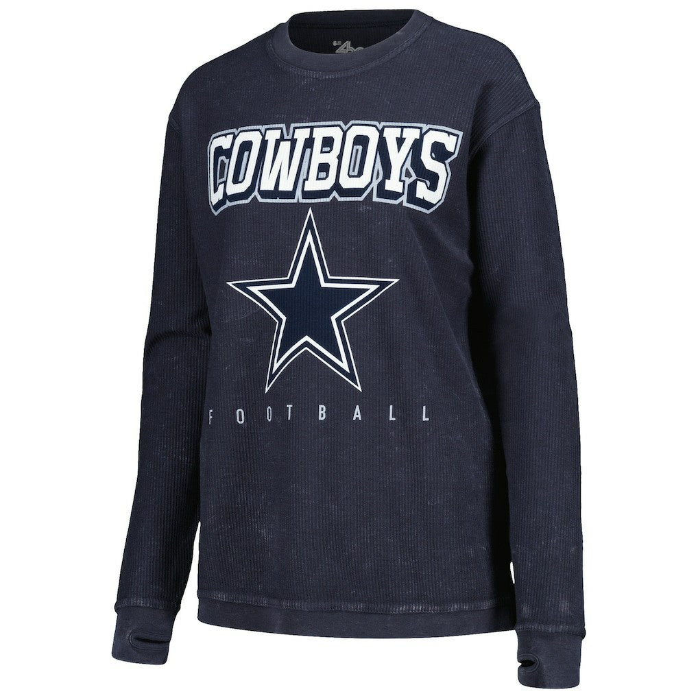 Dallas Cowboys G-III 4Her by Carl Banks Women's Comfy Cord Pullover Sweatshirt - Navy for sale