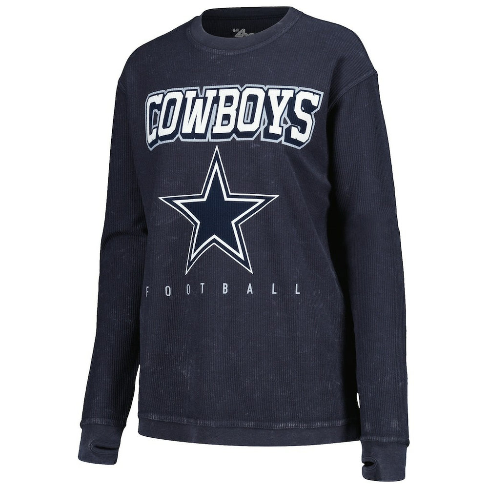 Dallas Cowboys G-III 4Her by Carl Banks Women's Comfy Cord Pullover Sweatshirt - Navy for sale