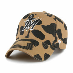 Miami Marlins Women's Rosette Clean Up Adjustable Hat - Brown | 47 brand