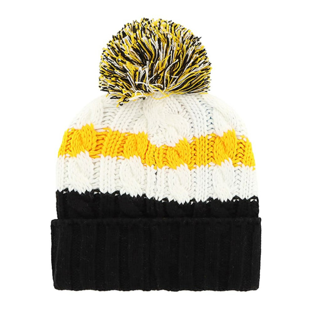 Pittsburgh Pirates Women's Ashfield Cuffed Knit Hat with Pom - White/Black | 47 brand