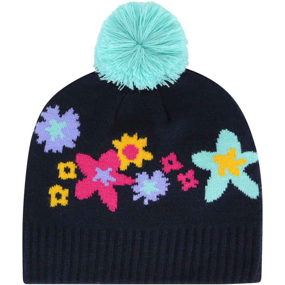 Athletics Girls Youth Buttercup Knit Beanie with Pom - Navy | 47 brand