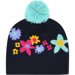 Athletics Girls Youth Buttercup Knit Beanie with Pom - Navy | 47 brand
