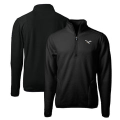 Philadelphia Eagles Cutter & Buck Gridiron Classics Big & Tall Cascade Eco Sherpa Fleece Quarter-Zip Pullover Jacket - Black for sale