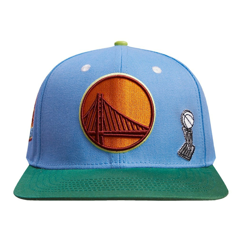 Golden State Warriors Pro Standard Retro Program 2-Tone Snapback Hat sale - Light Blue/Green for sale