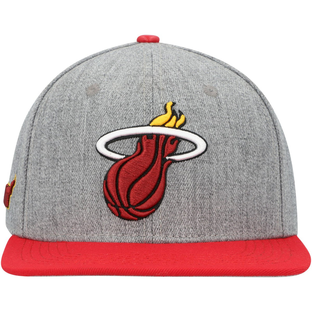 Miami Heat Pro Standard Classic Logo Two-Tone Snapback Hat - Gray/Red discount