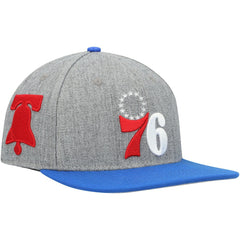 Philadelphia 76ers Pro Standard Classic Logo Two-Tone Snapback Hat - Gray/Royal for sale