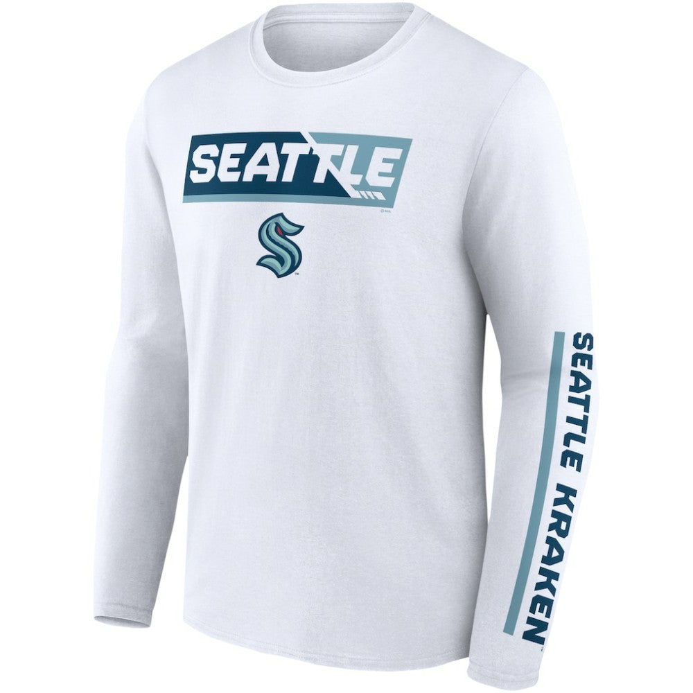 Seattle Kraken Fanatics Breakaway Combo Long Sleeve T-Shirt White