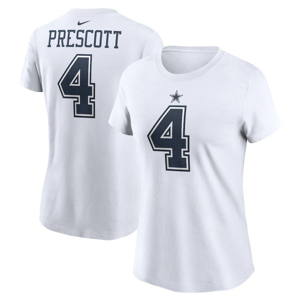Dak Prescott Dallas Cowboys Women's Player Name & Number T-Shirt - White | Nike cheap