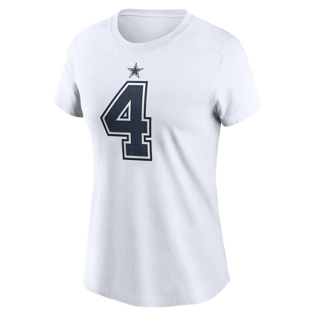Dak Prescott Dallas Cowboys Women's Player Name & Number T-Shirt - White | Nike cheap