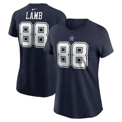 CeeDee Lamb Dallas Cowboys Women's Player Name & Number T-Shirt - Navy | Nike online
