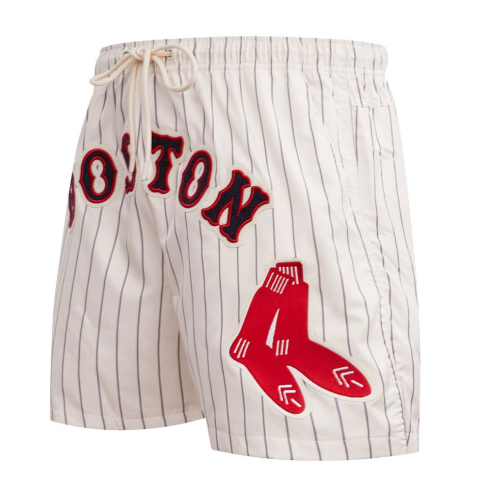 Boston Red Sox Pro Standard Pinstripe Retro Classic Woven Shorts - Cream