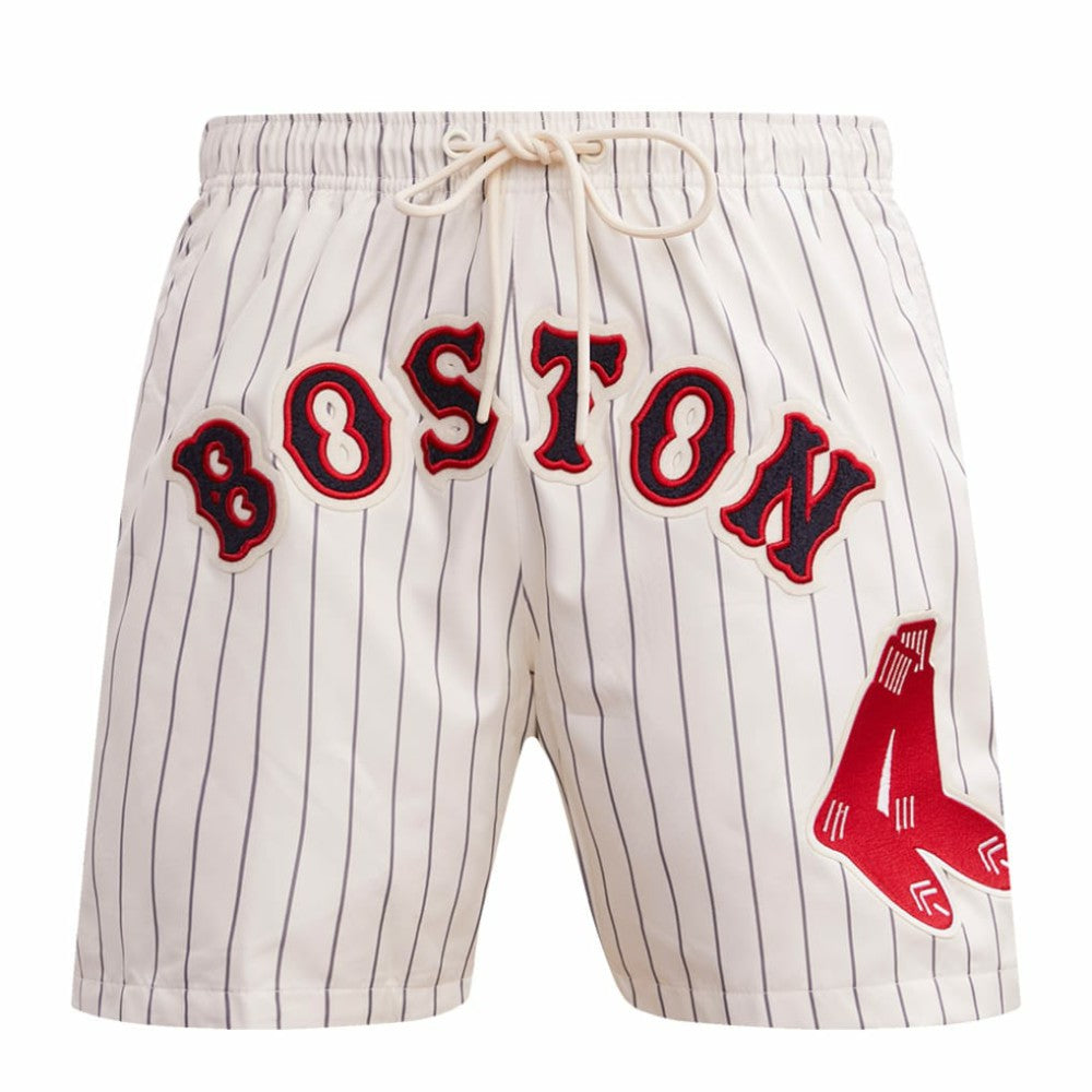 Boston Red Sox Pro Standard Pinstripe Retro Classic Woven Shorts - Cream