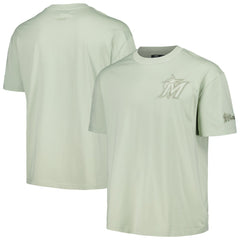Miami Marlins Pro Standard Oversized Neutral CJ Dropped Shoulders T-Shirt - Mint