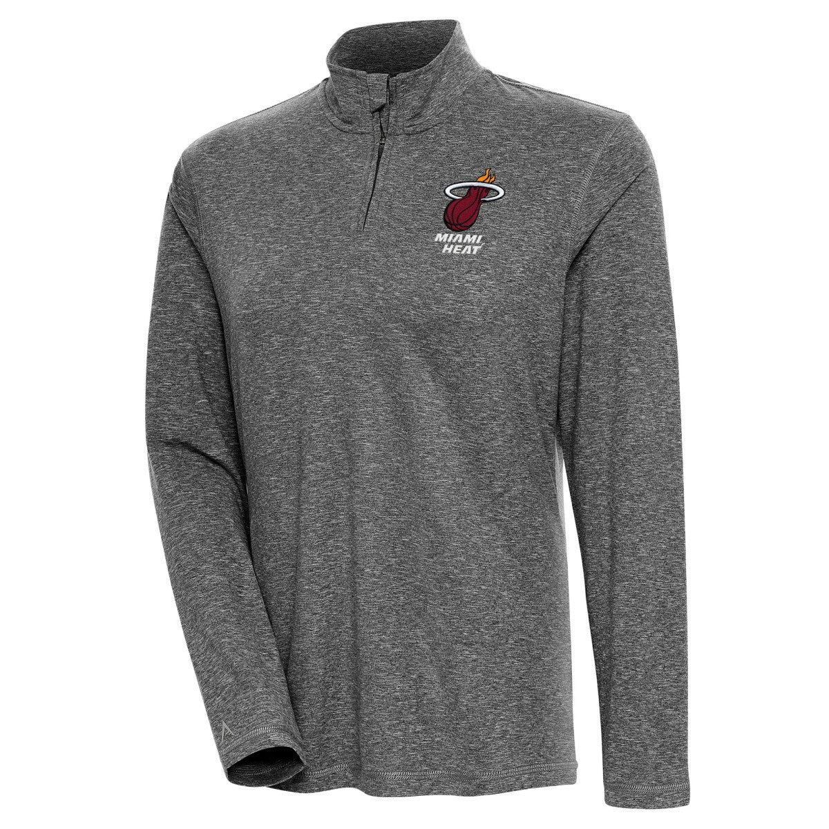 Miami Heat Antigua Women's Confront Quarter-Zip Pullover Top - Heather Black discount