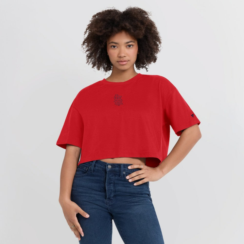 St. Louis Cardinals Women's Elements Super Soft Boxy Cropped T-Shirt - Red