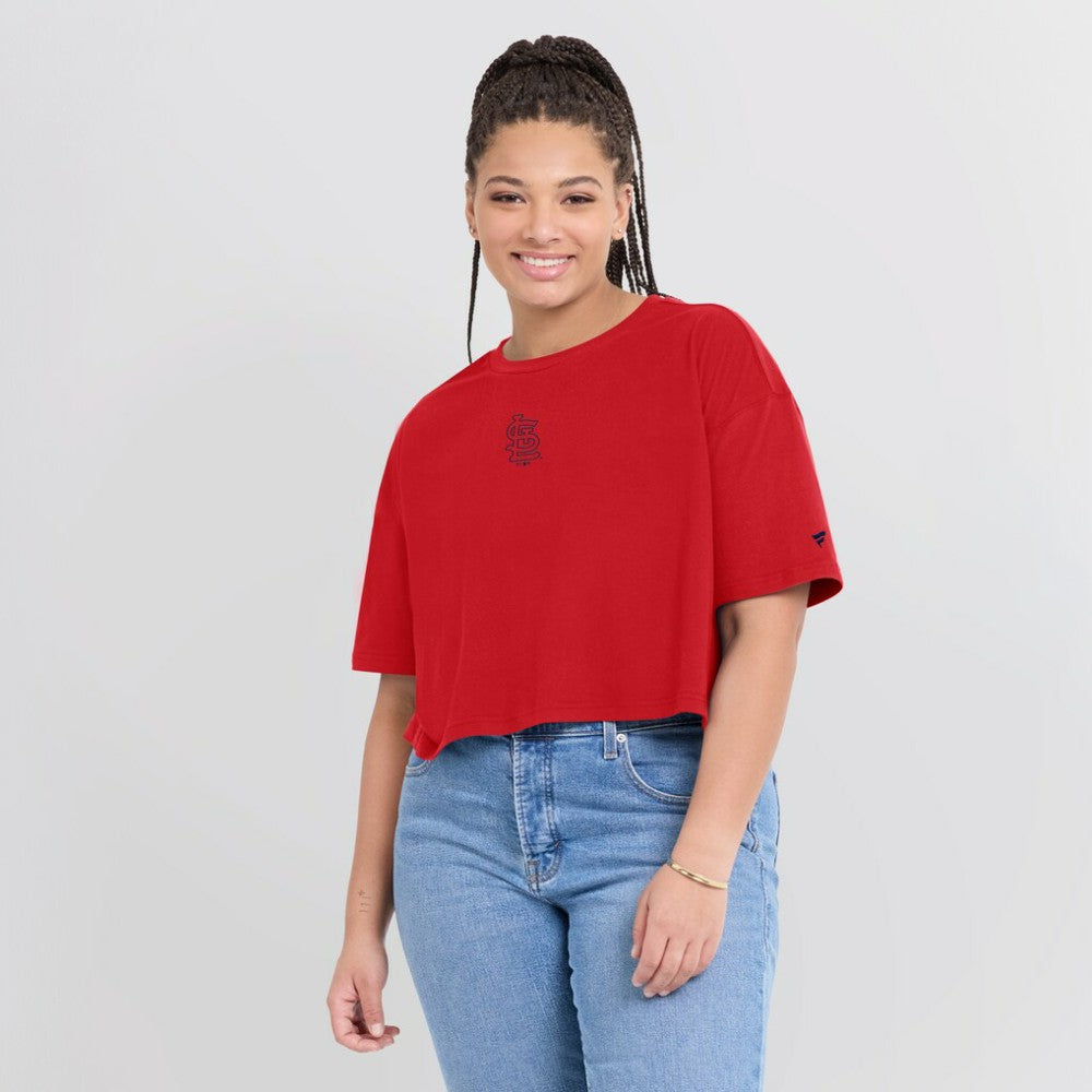 St. Louis Cardinals Women's Elements Super Soft Boxy Cropped T-Shirt - Red