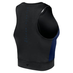 Atlanta Braves Women's Studio Half-Zip Fitted Gym Tank Top - Black
