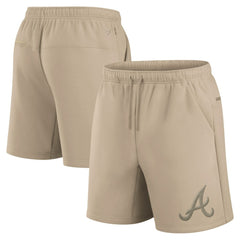 Atlanta Braves Unisex Elements Super Soft Fleece Shorts - Khaki