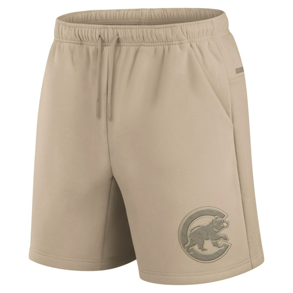 Chicago Cubs Unisex Elements Super Soft Fleece Shorts - Khaki