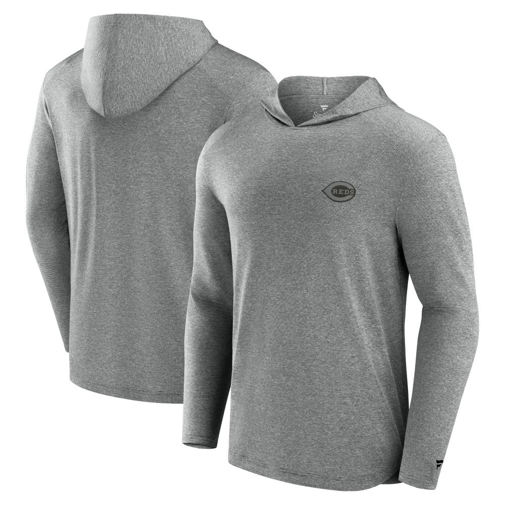 Cincinnati Reds Front Office Tech Lightweight Hoodie T-Shirt - Black