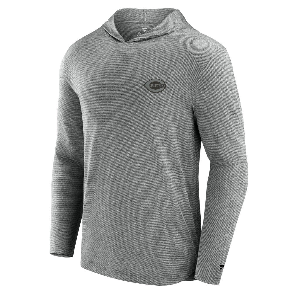Cincinnati Reds Front Office Tech Lightweight Hoodie T-Shirt - Black