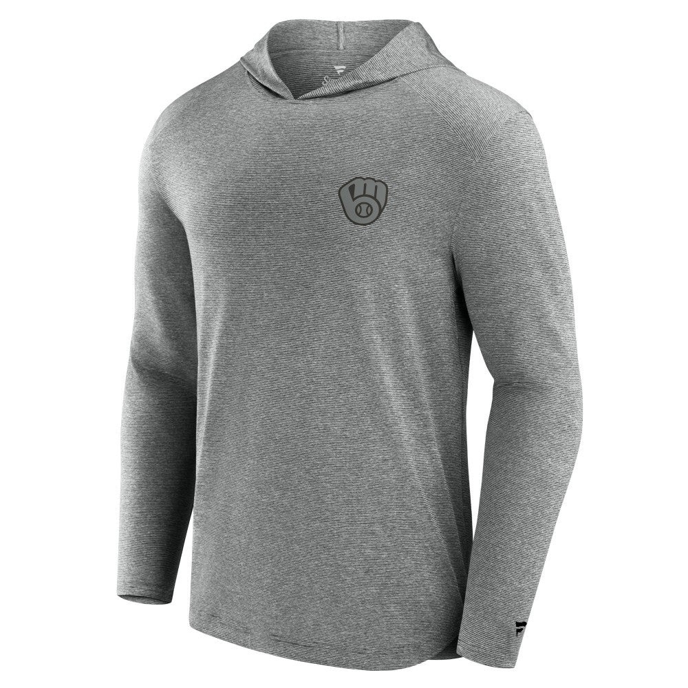Milwaukee Brewers Front Office Tech Lightweight Hoodie T-Shirt - Black