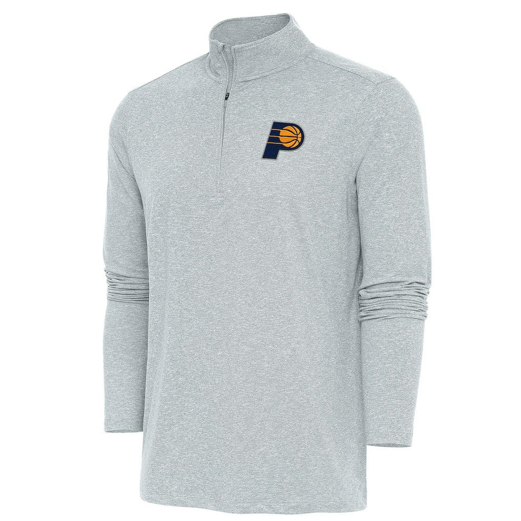 Indiana Pacers Antigua Hunk Quarter-Zip Pullover Top - Heather Gray on sale